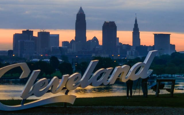 Cleveland Script Sign at Edgewater Park