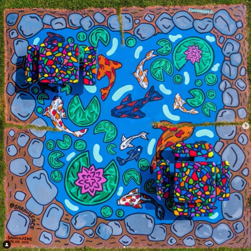Koi Pond mural