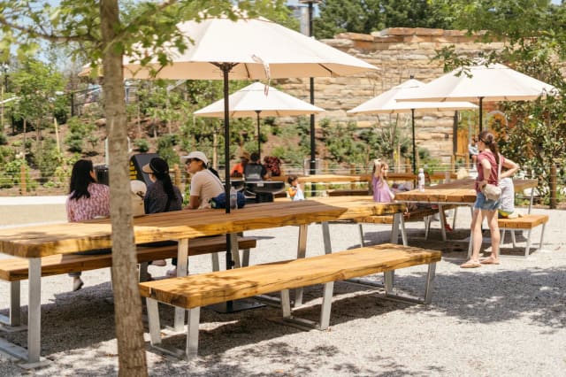 Picnic Grove tables and shade