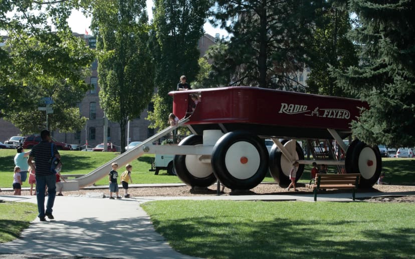 The Childhood Express Red Wagon in Riverfront Park