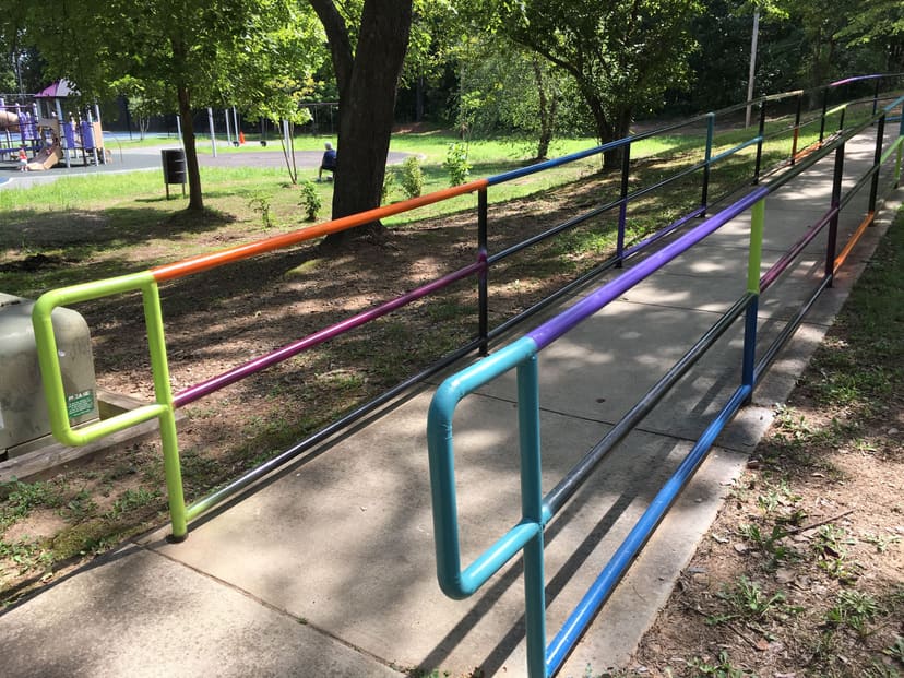 Tactile public art and accessible route at Morreene Road Park