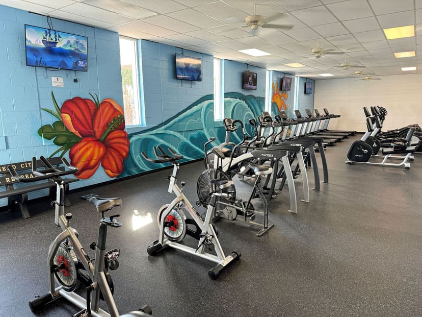 Fitness room inside W.S. King Recreation Center
