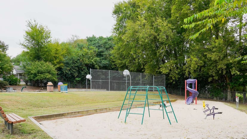 Playground and basketball court at Quarry Street Park