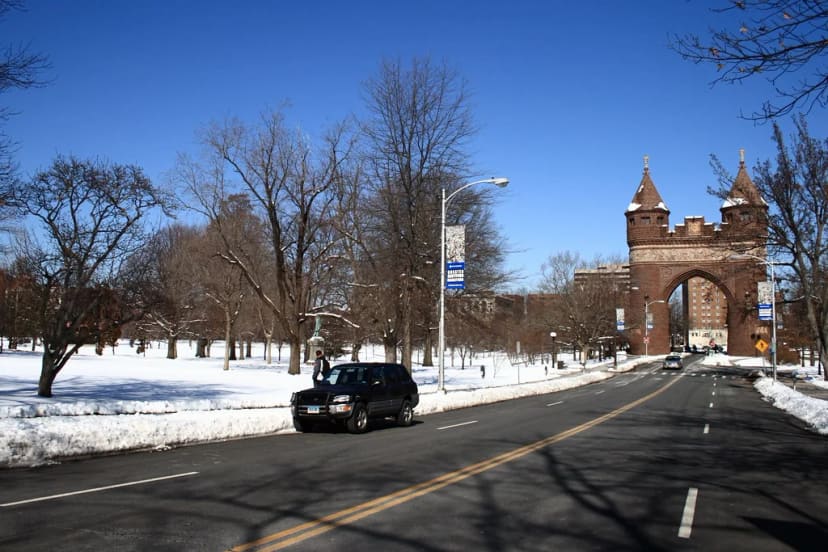 Bushnell Park landscape in downtown Hartford