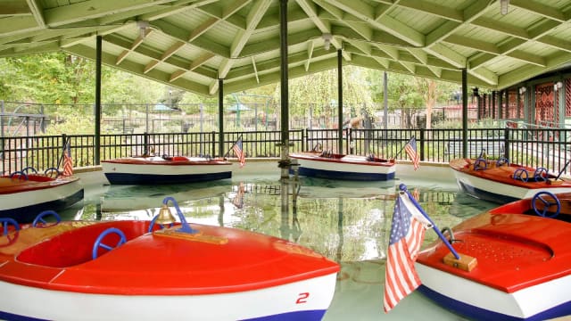 Kiddie Boats under their pavilion at Pullen Park