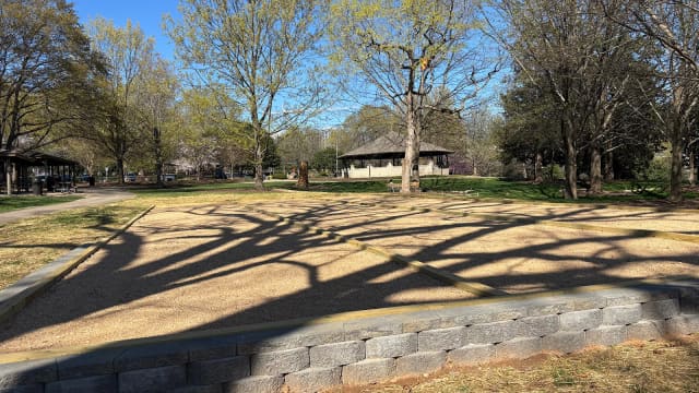 Petanque boards and court area at Pullen Park