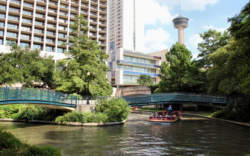 River Walk boat landings at San Antonio River Walk