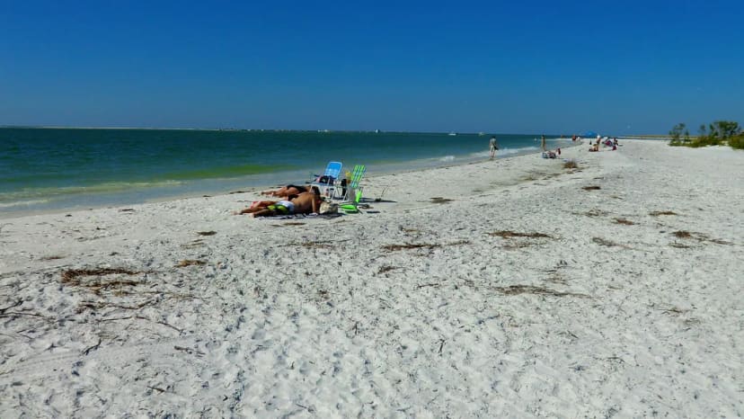 White sand and Gulf water at Fort De Soto North Beach