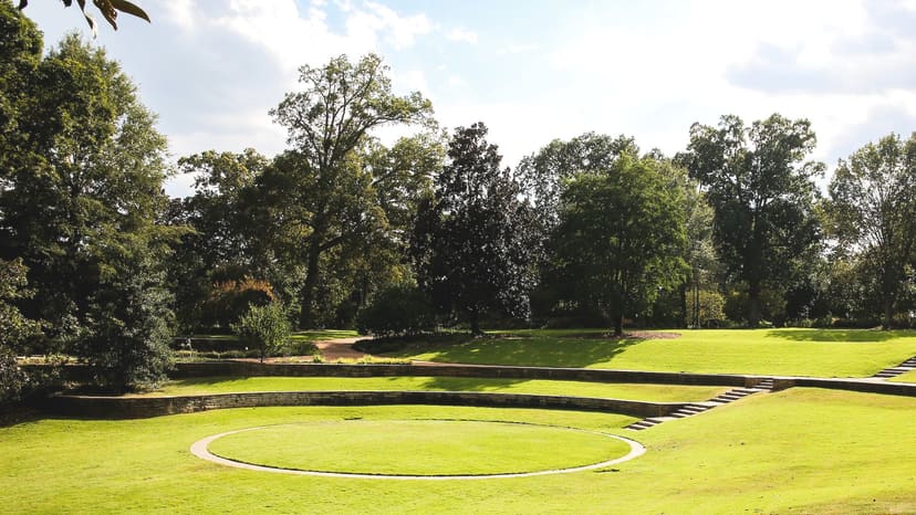 Grassy amphitheater at Fred Fletcher Park