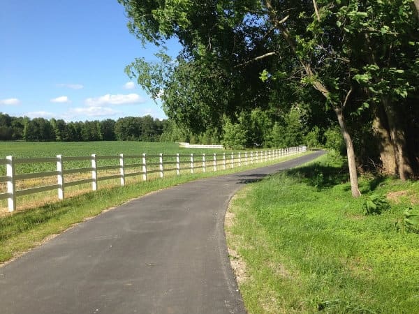 Paved Raleigh greenway trail along the Neuse River
