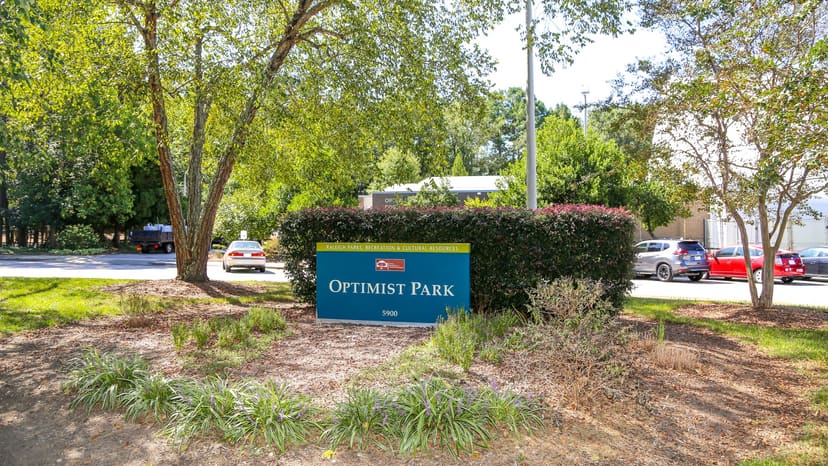 Optimist Park entrance sign in Raleigh