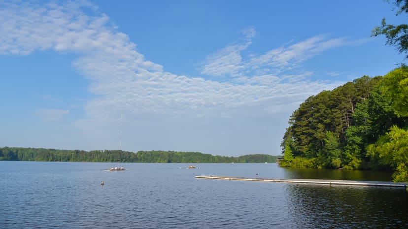 Lake Wheeler beneath blue sky